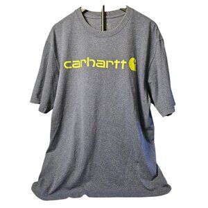 Carhartt Logo T-Shirt Men’s XL Blue Neon Yellow Graphic Short Sleeve